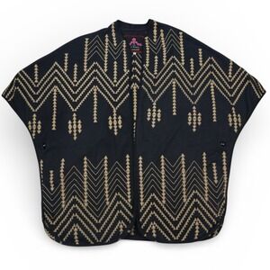 Johnny Was JW Los Angeles Embroidered Shawl Open Front Jacket Size Small